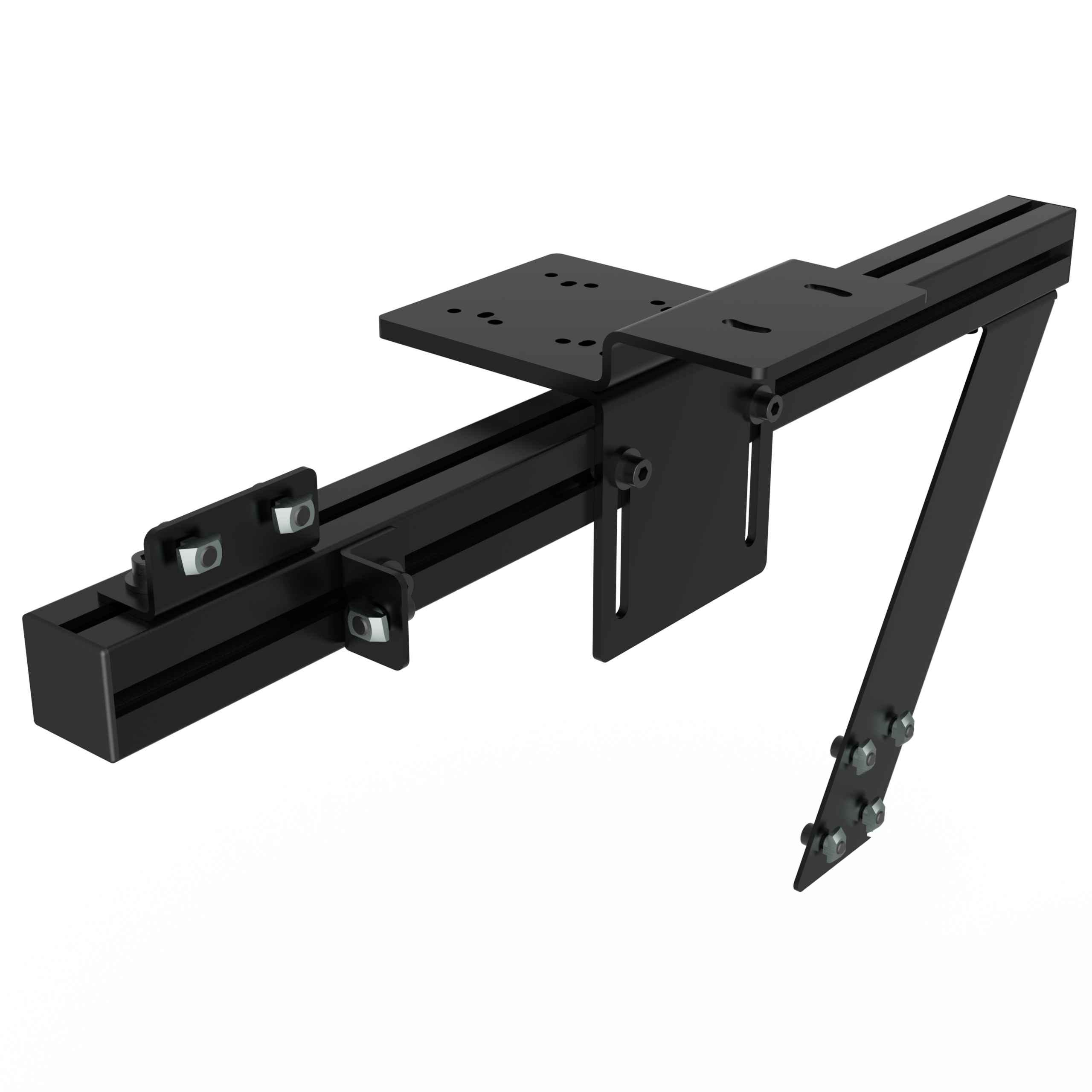 7 Suporte lateral em alumínio para câmbio e freio de mão