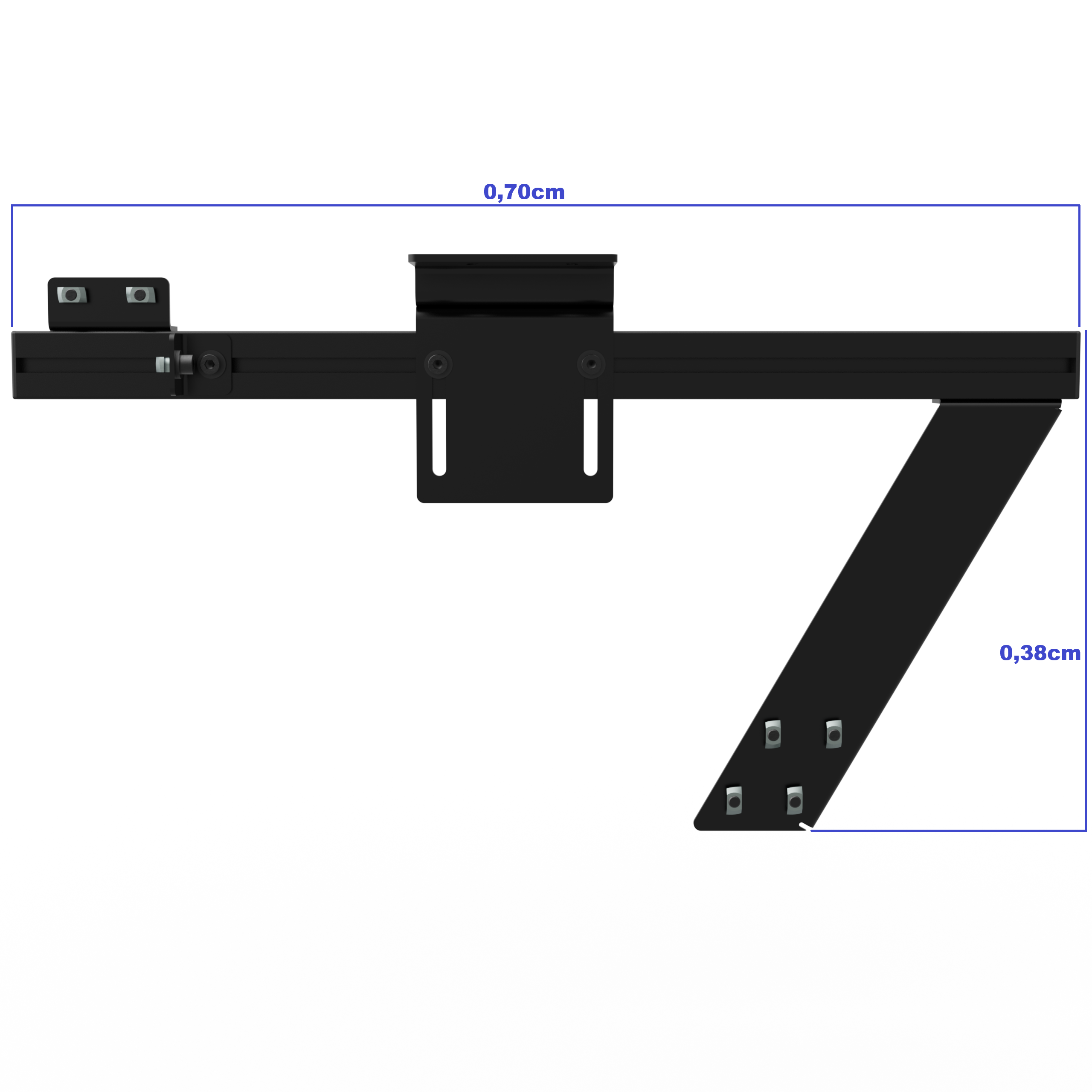 8 Suporte lateral em alumínio para câmbio e freio de mão